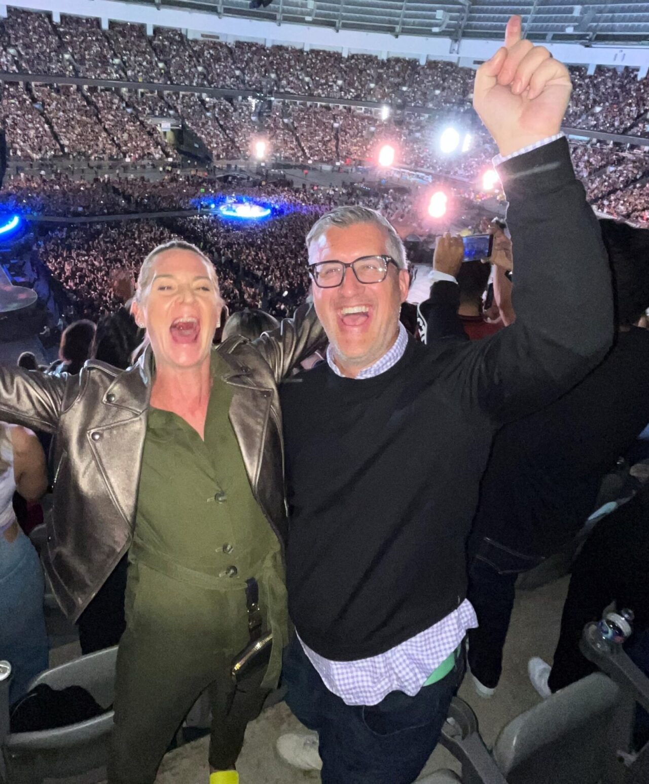 Michael and his wife at the Coldplay concert