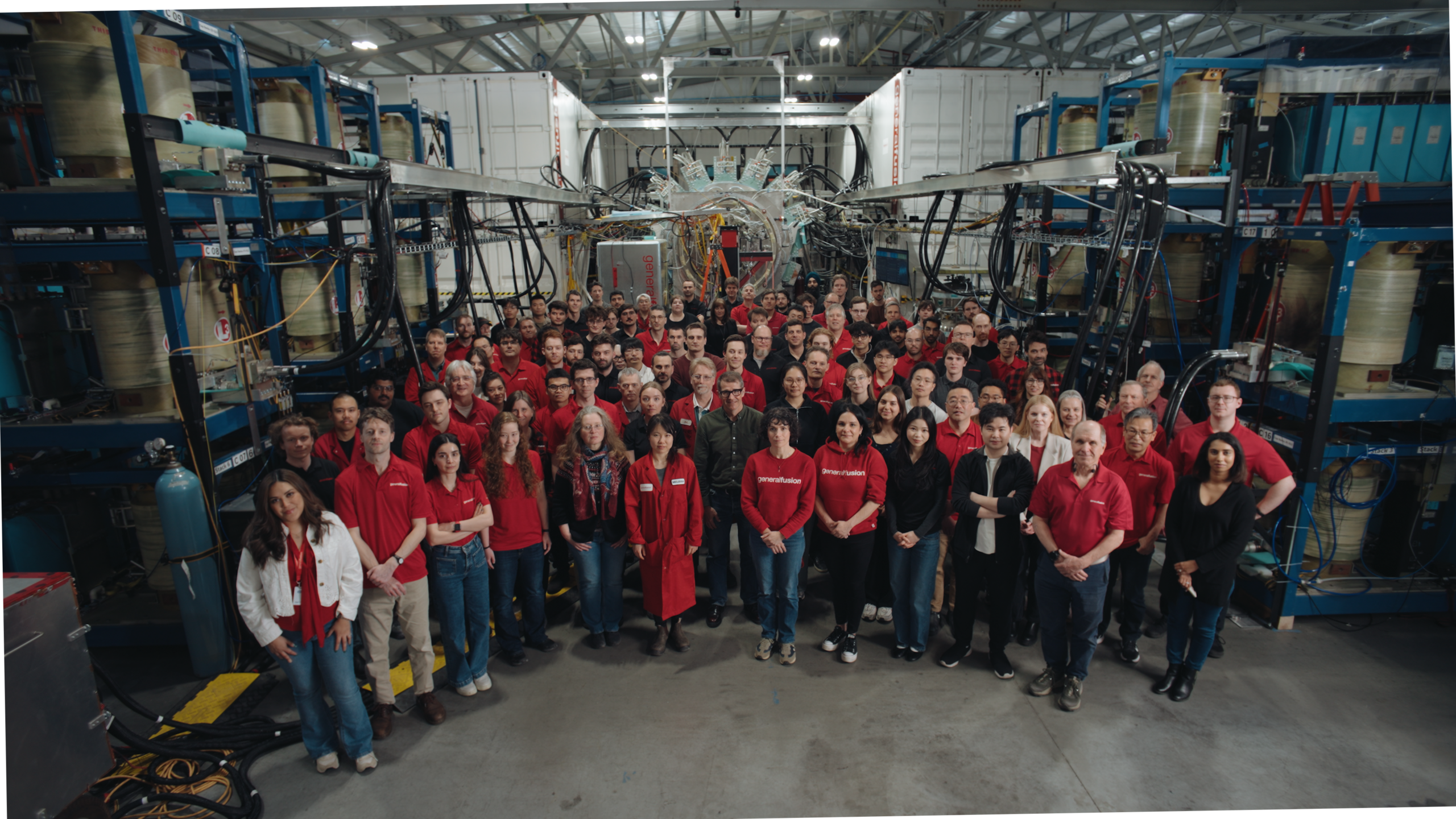 Group photo of the General Fusion team at the company's fusion technology facility